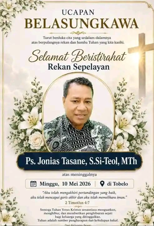 Ps. Jonias Tasane Berpulang ke Rumah Bapa di Surga