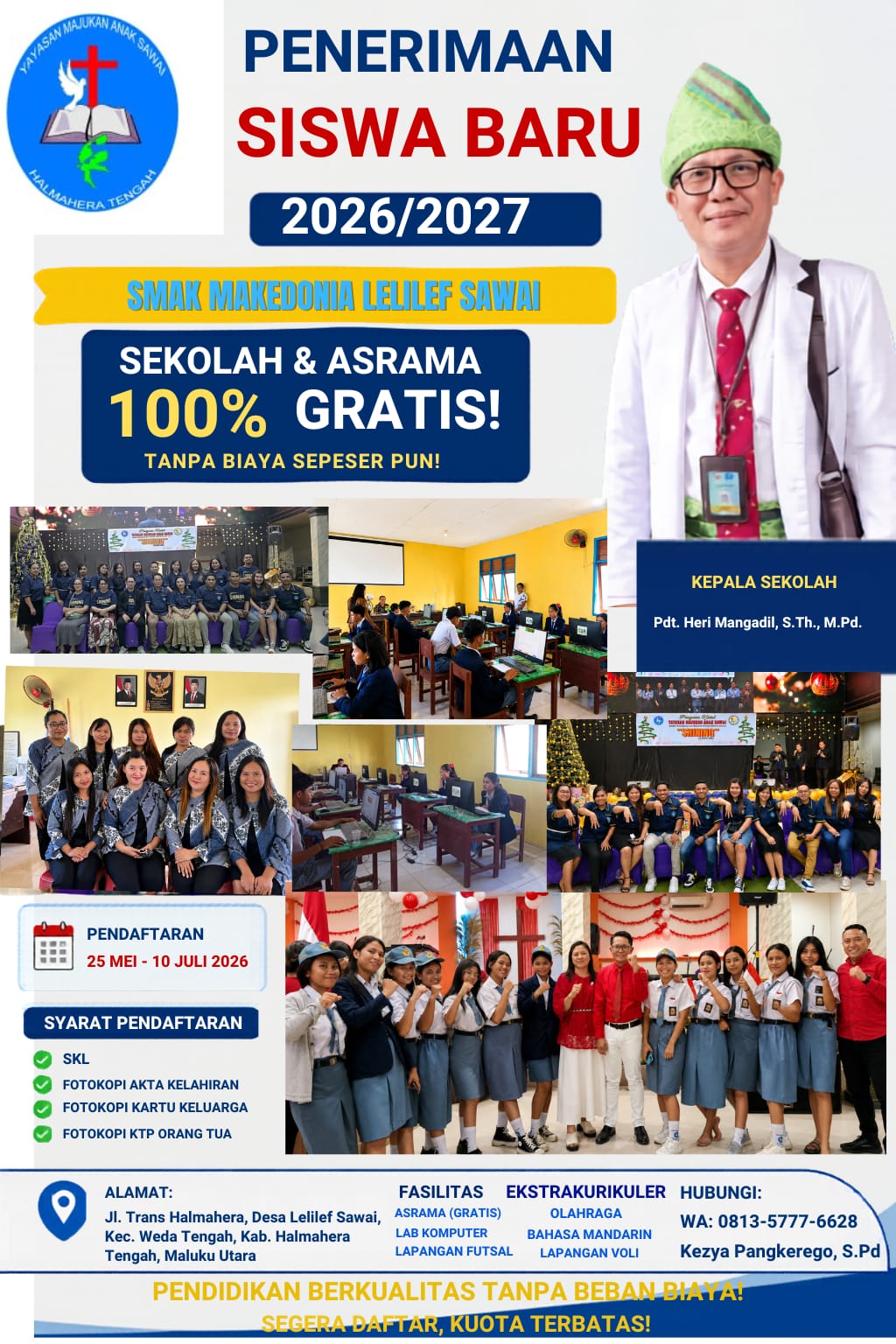 Yayasan Majukan Anak Sawai Buka Akses Pendidikan Gratis dari PAUD hingga Sekolah Alkitab di Maluku Utara